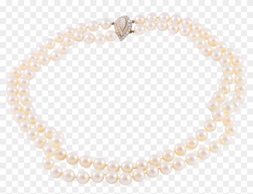 Ciner Two Strand Hand-strung Faux Pearl Necklace With - Pearl Clipart #5542075