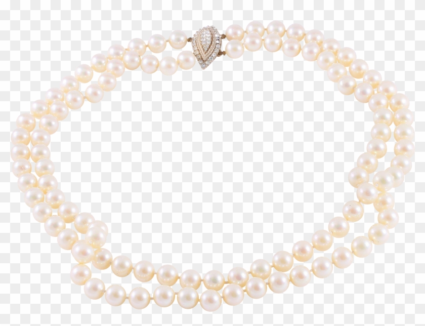 Ciner Two Strand Hand-strung Faux Pearl Necklace With - Pearl Clipart