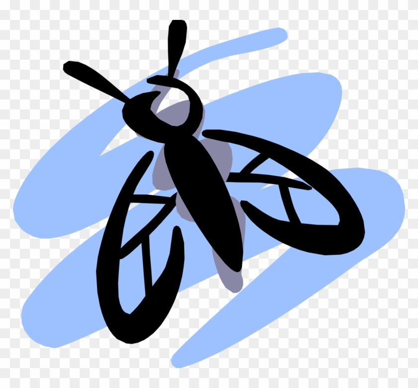 Vector Illustration Of Housefly Insect Fly Symbol On - Illustration Clipart #5542462