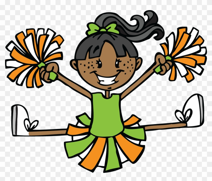 Green And Orange - Cheerleader Clipart - Png Download