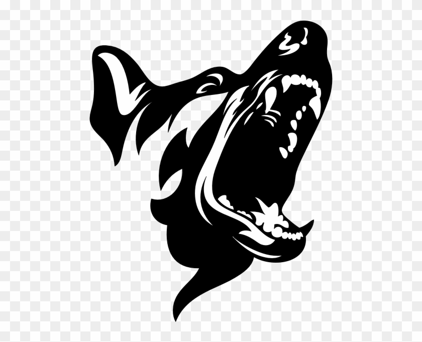 Black-ink Roaring German Shepherd Head Tattoo Design - Belgian Malinois Clip Art - Png Download #5543262