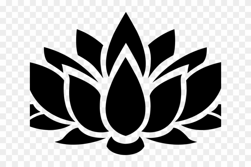 Flowers Silhouette - Lotus Flower Silhouette Clipart #5543390