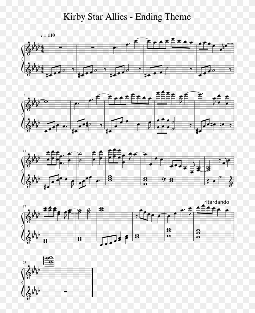 Kirby Star Allies - Sheet Music Clipart #5543647