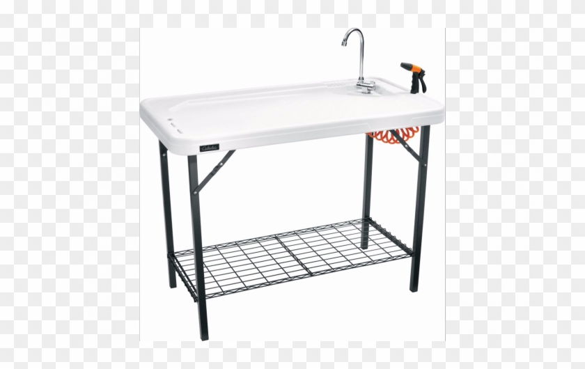 Deluxe Fish Cleaning Camp Table With Flexible Faucet Clipart
