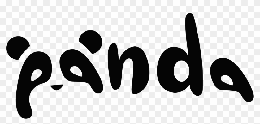 Very Creative Panda Logo Design - Calligrams Panda Clipart
