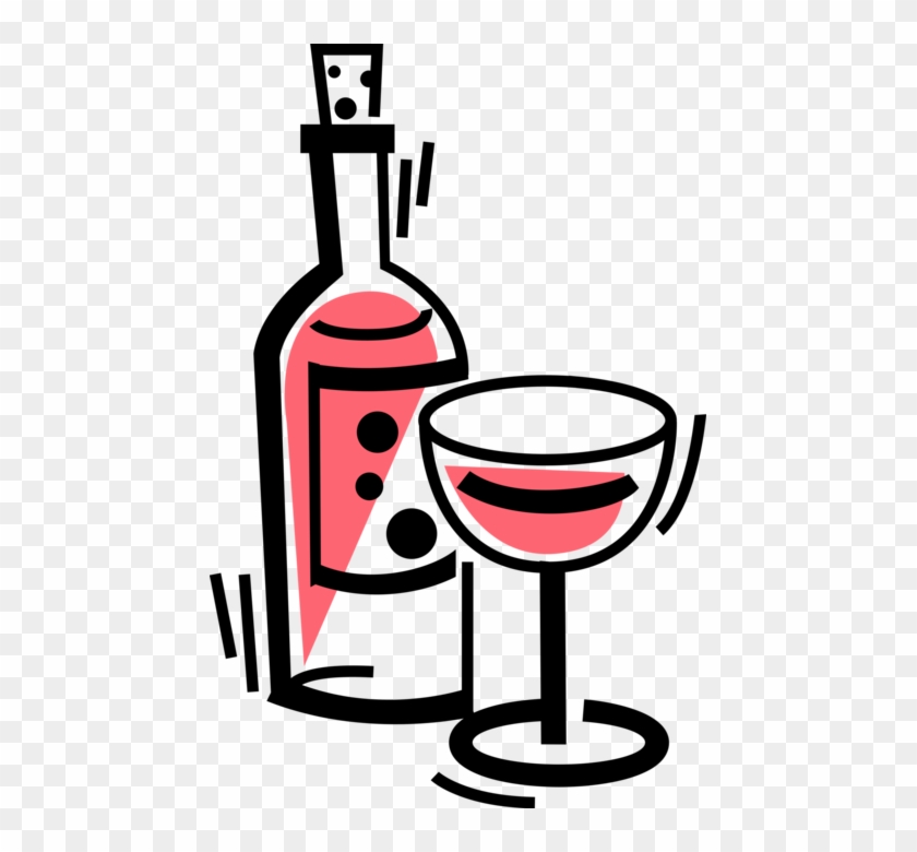 Vector Illustration Of Alcohol Beverage Wine Bottle Clipart