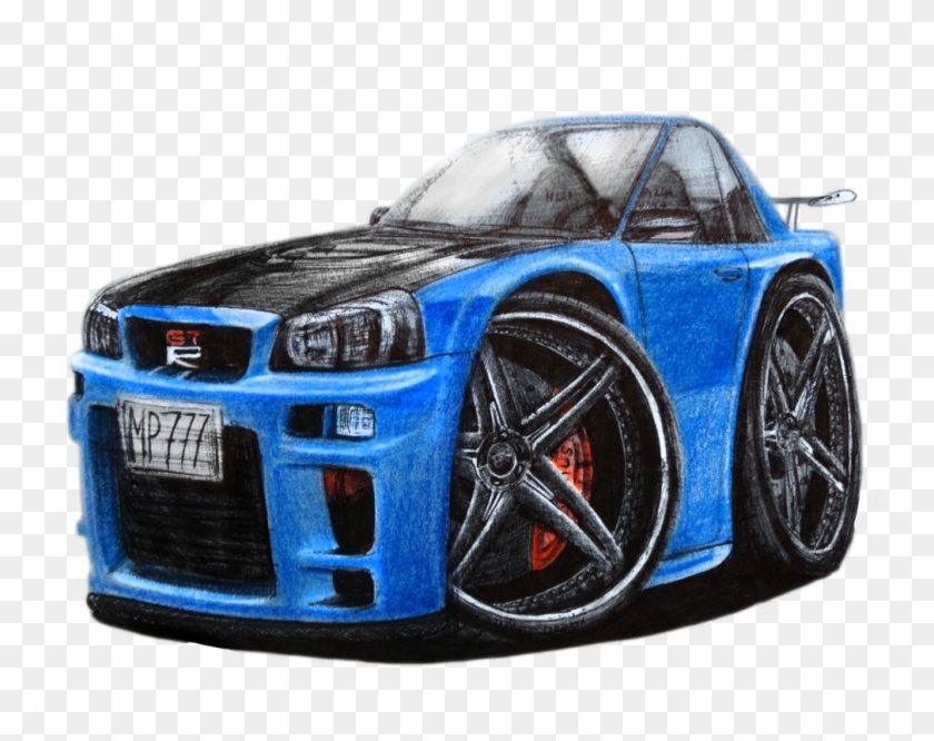 R34 Drawing Gtr Nissan - Race Car Clipart