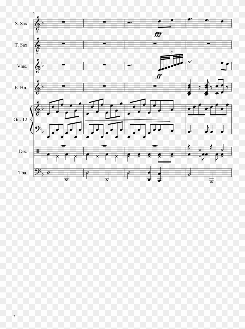 Dino Charge Sheet Music 2 Of 13 Pages - Baby It's Cold Outside Simple Trumpet Clipart