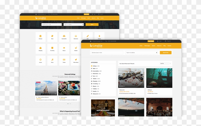 Yellow Pages Website Script In Php Laravel - Yellow Pages Website Script Clipart