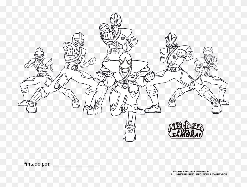 Colorea A Los Power Rangers Super Samurai Boing Az - Power Rangers Para Colorear Clipart #5547996