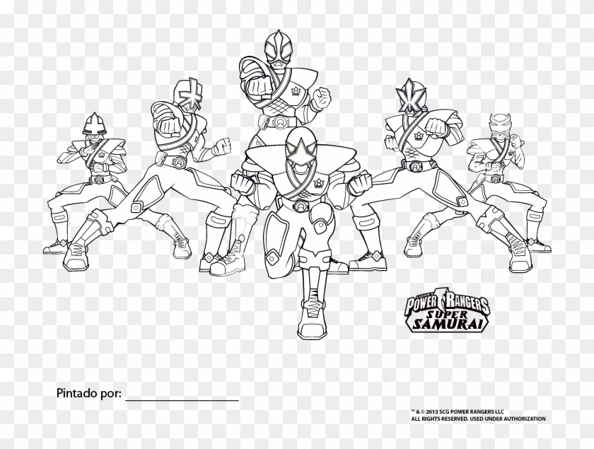 Colorea A Los Power Rangers Super Samurai Boing Az - Power Rangers Para Colorear Clipart