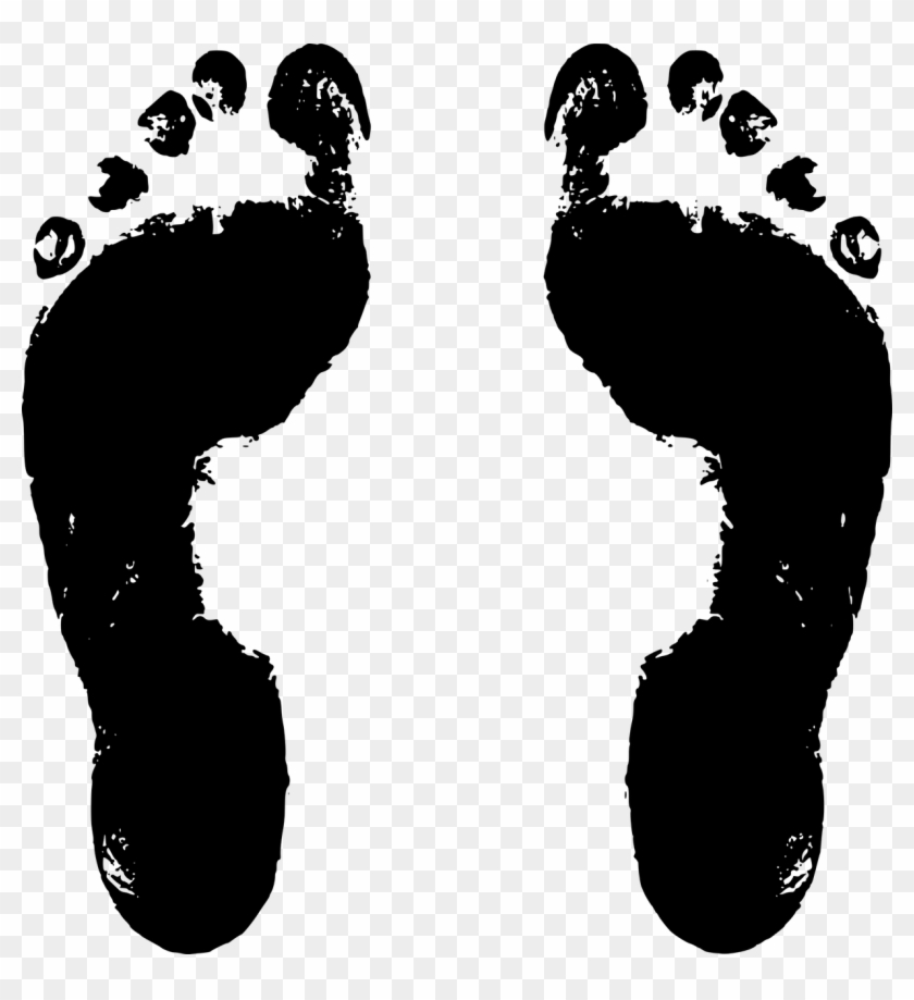 Baby Feet Png - Black And White Footprints Clipart #5549229