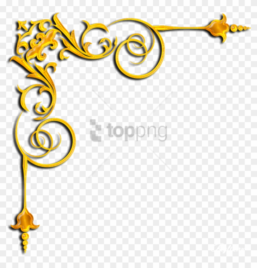 Free Png Gold Corner Png Png Image With Transparent - Arabesco Dourado Png Clipart #5552536