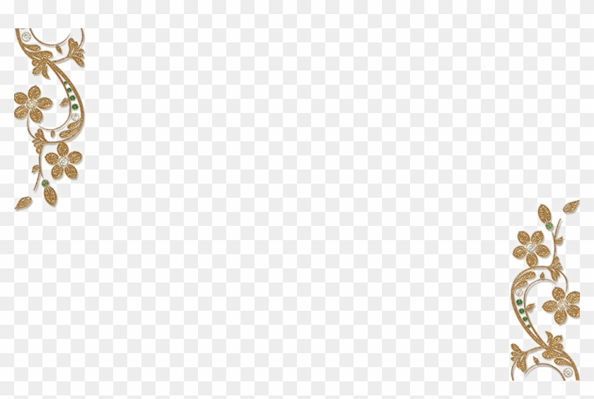 Gold Corner Flowers Corner Floral - Golden Flowers Borders Png Clipart