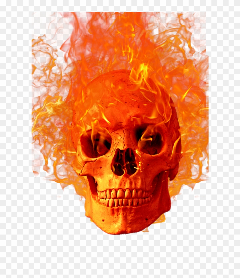 #mq #skull #fire #fireflames #flames - Transparent Fire Skull Png Clipart