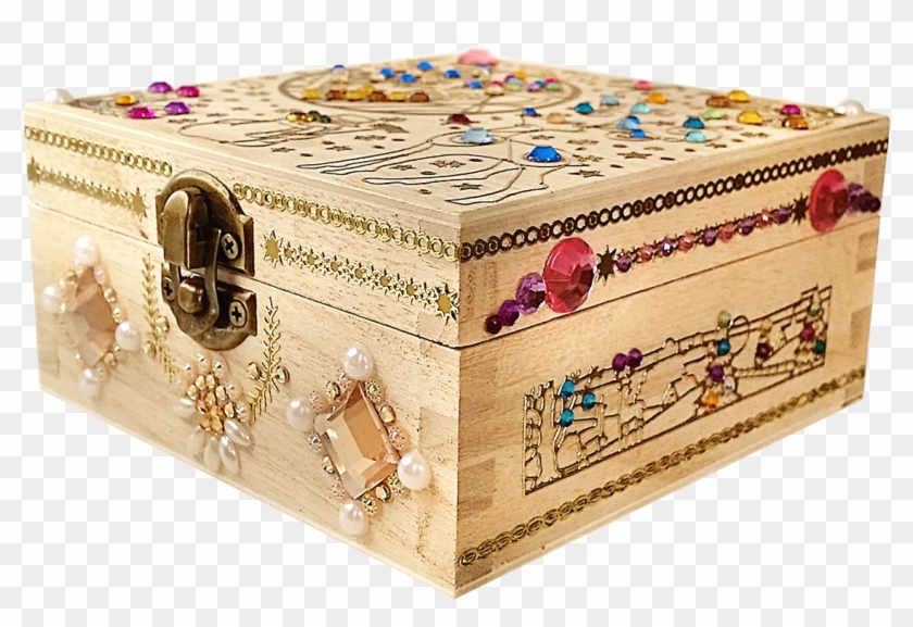Attractive Square Shaped Hand Decorated Wooden Box - Box Clipart #5555778