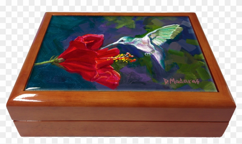 Hummingbird & The Hibiscus Wooden Box - Box Clipart