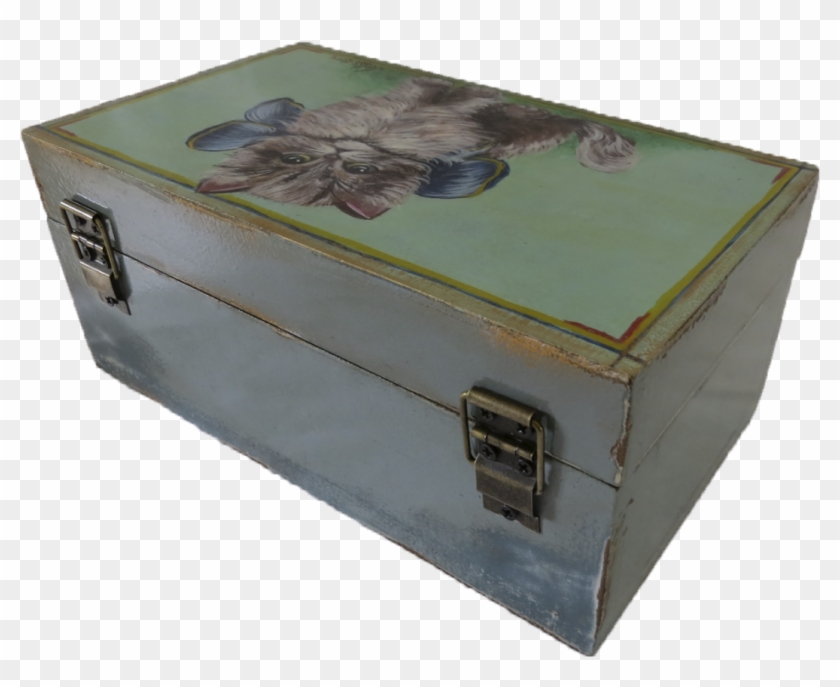 Shabby Chic Wooden Box The Kitten - Trunk Clipart #5555832