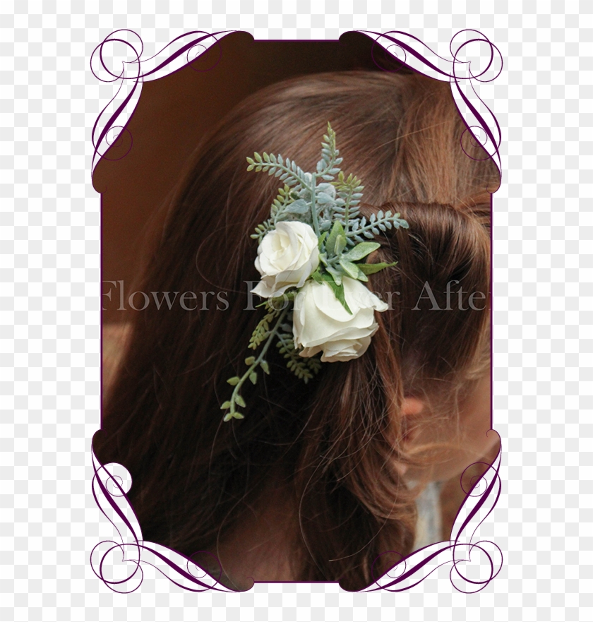 Brooke Small Hair Comb Gorgeous Artificial Bridal Bouquets - Wedding Groom Boutonniere White Clipart