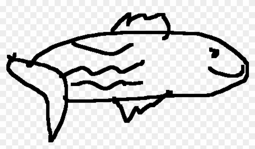 Fish Drawing - Line Art Clipart #5557267