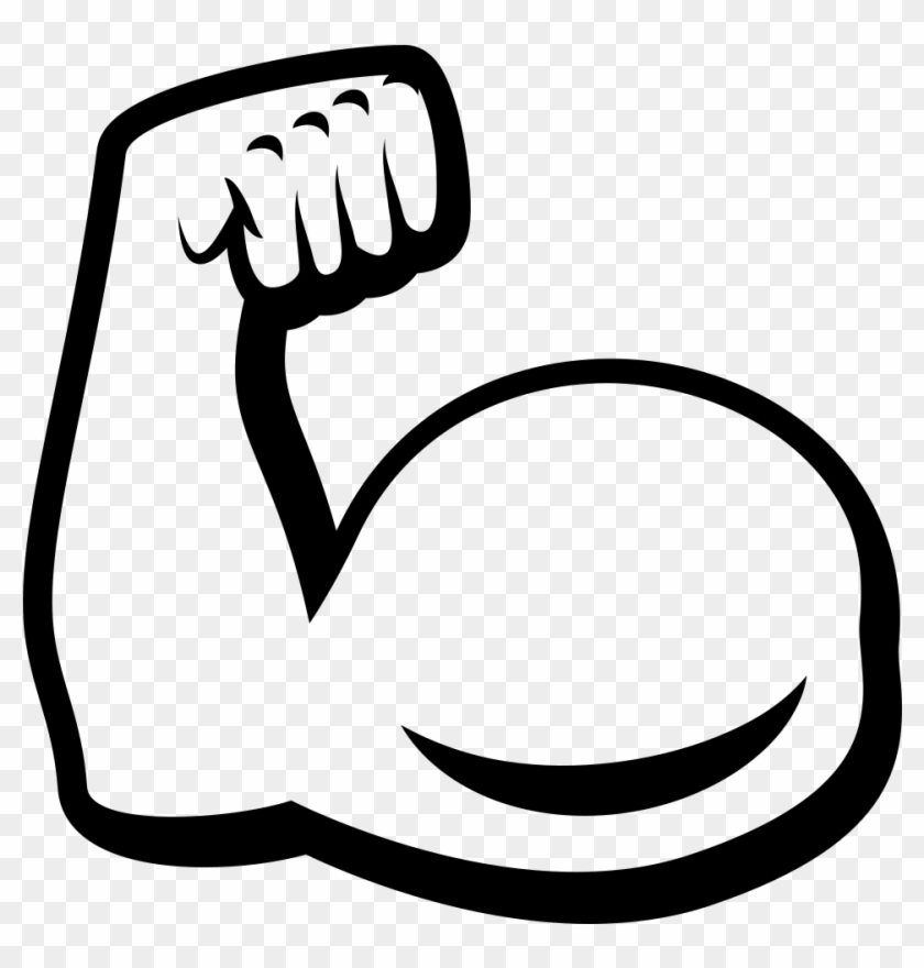 Clip Library Stock Emoji Muscle Biceps Arm Transprent - Muscle Emoji Black And White - Png Download