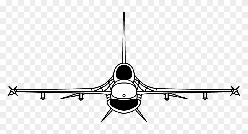 F16 - F 16 Front Silhouette Clipart #5558426