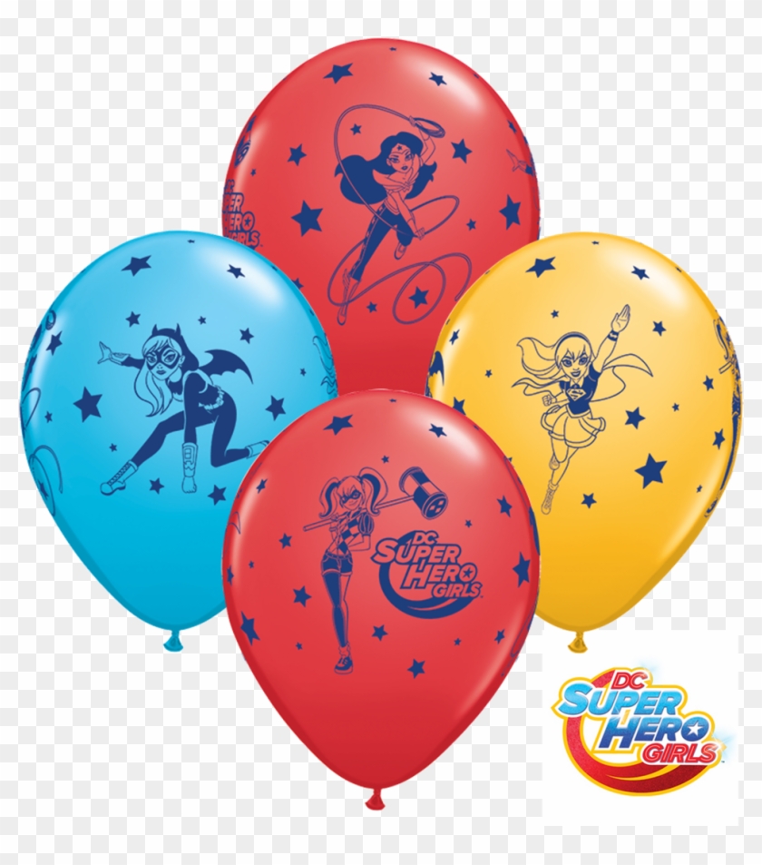 11" Dc Super Hero Girls Stars Latex Balloons - Dc Superheroes Girls Balloon Clipart #5558536