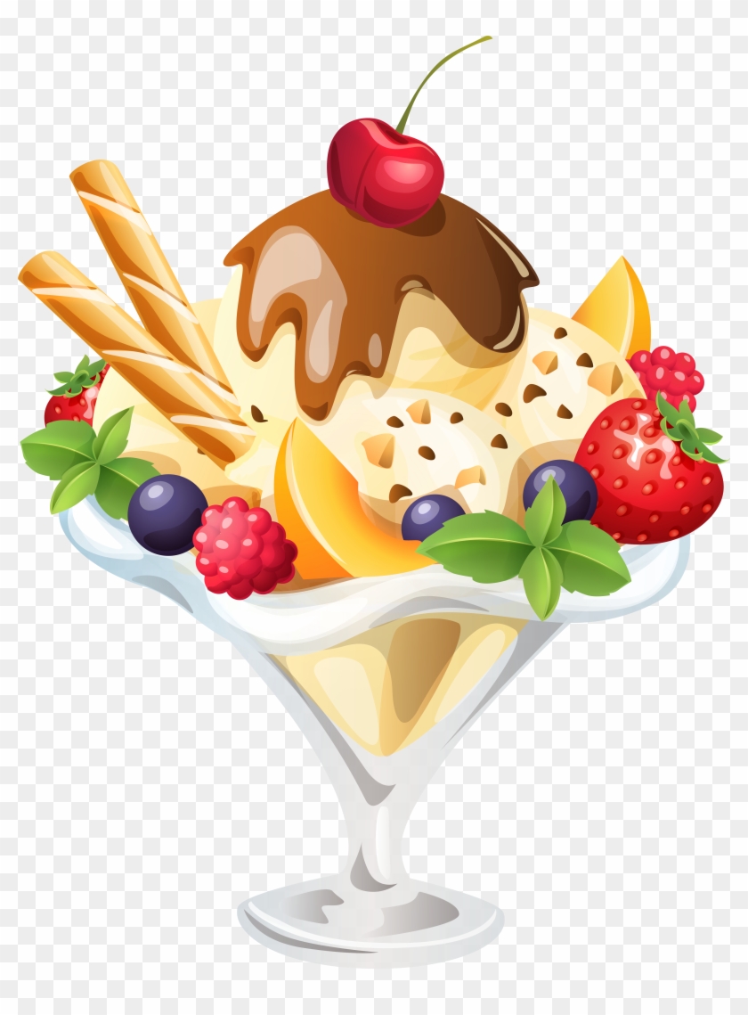 Chocolate Ice Cream Sundae Ice Cream Cone - Ice Cream Sundae Png Clipart #5558656