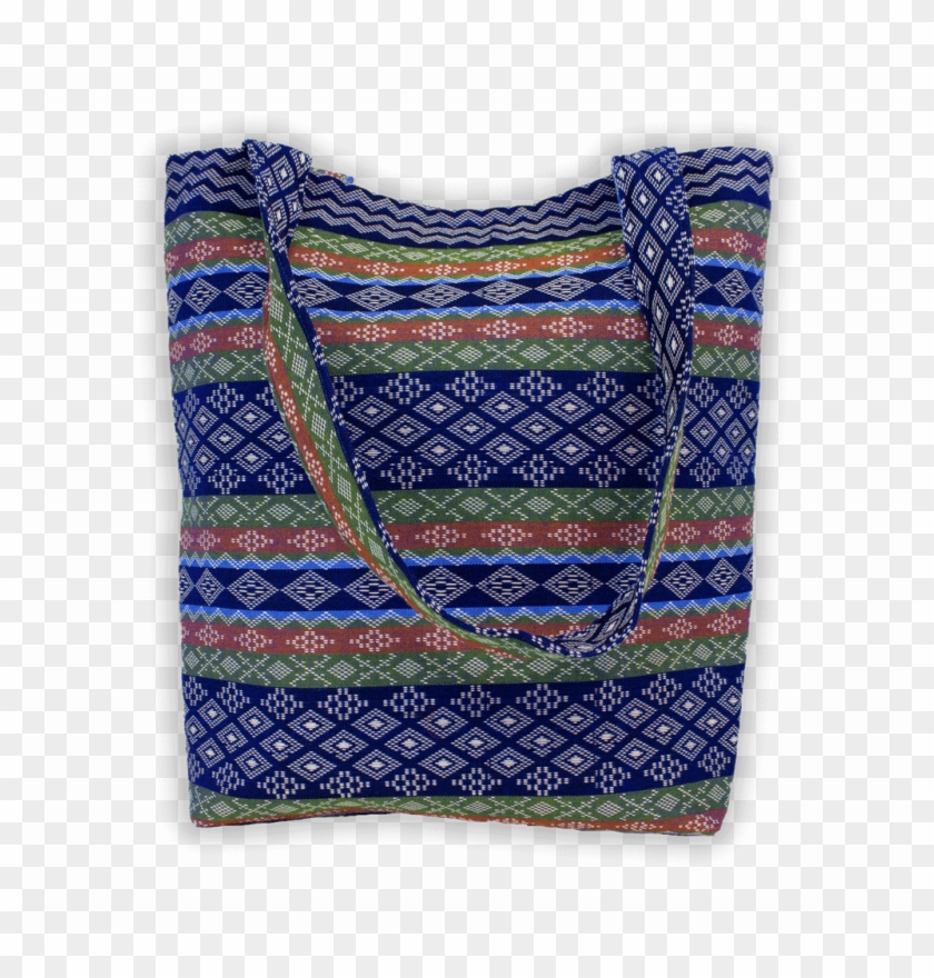 Blue Green Tan Checker Diamond Pattern Tote Bag - Patchwork Clipart