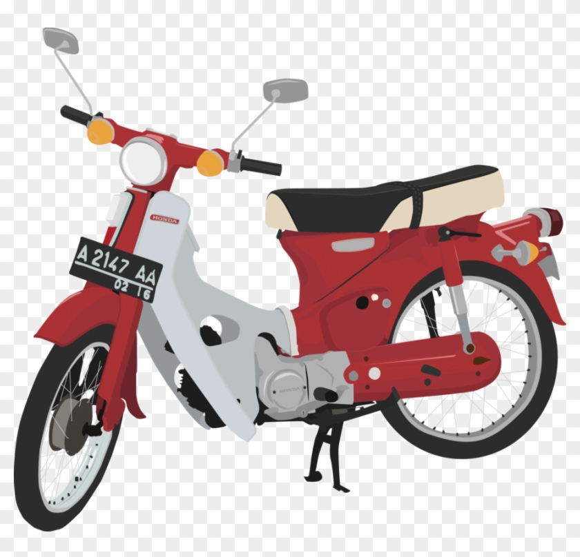 Vector Motorcycles Cub - Honda C70 Vector Png Clipart #5559501