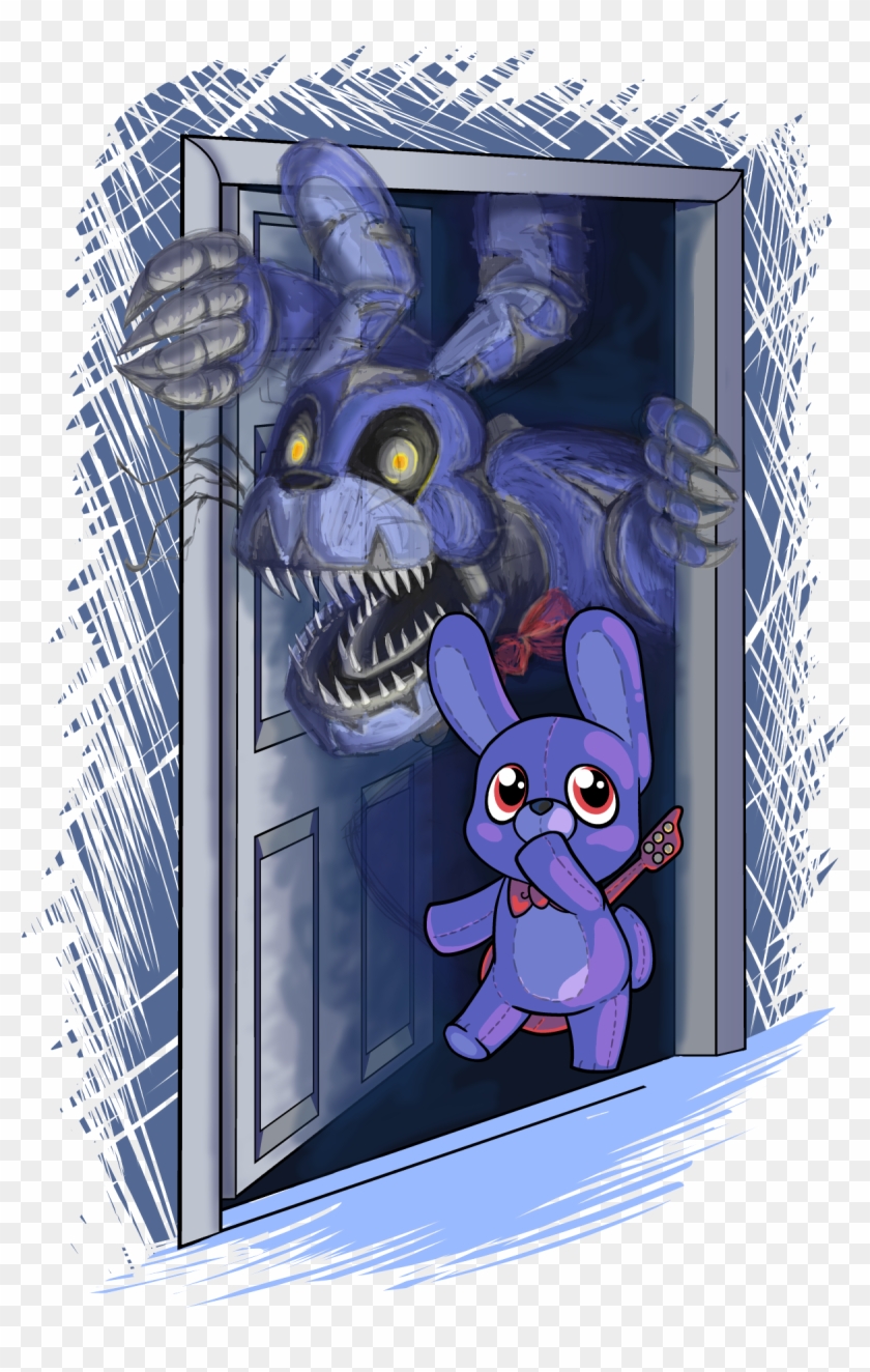 And The Last At The Door Nightmare Bonnie And Now As - Bonnie Five Nights At Freddy's 4 Clipart #5559623