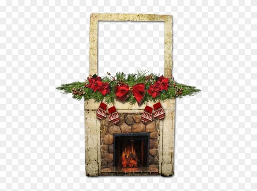Christmas Fireplace Frame Clip Art - Hearth - Png Download #5559782