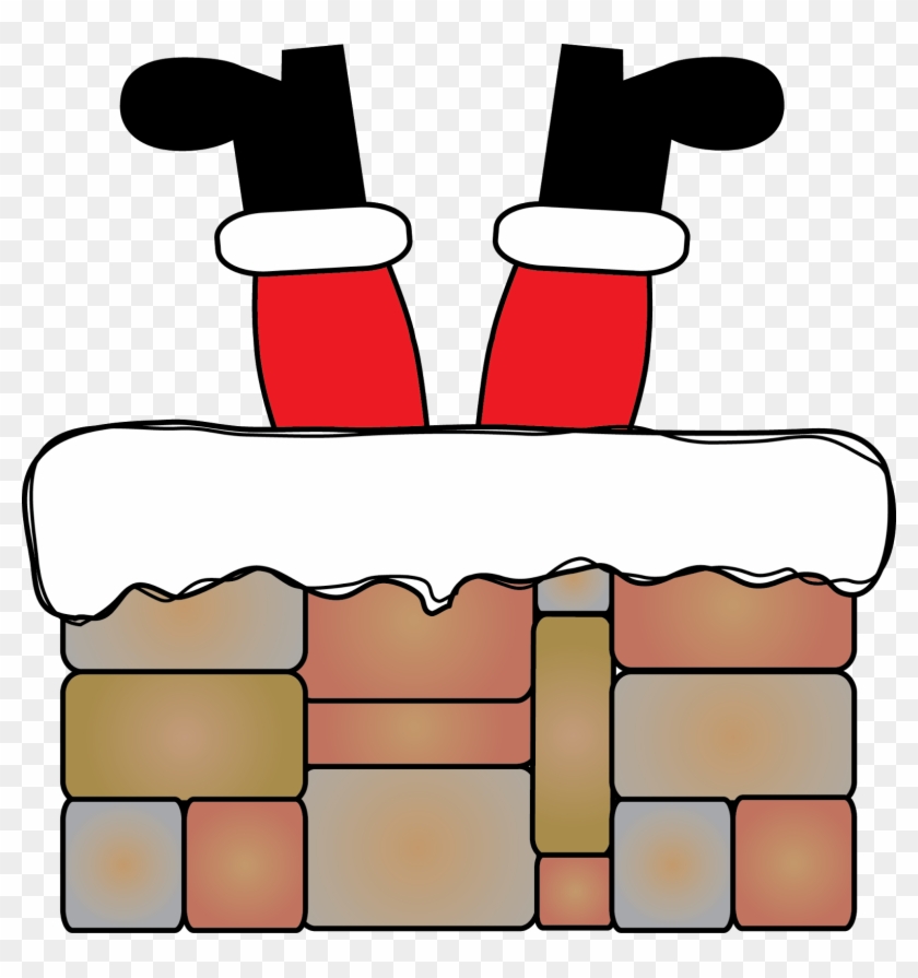 Chimney Clipart - Santa Claus En Chimenea - Png Download #5560044