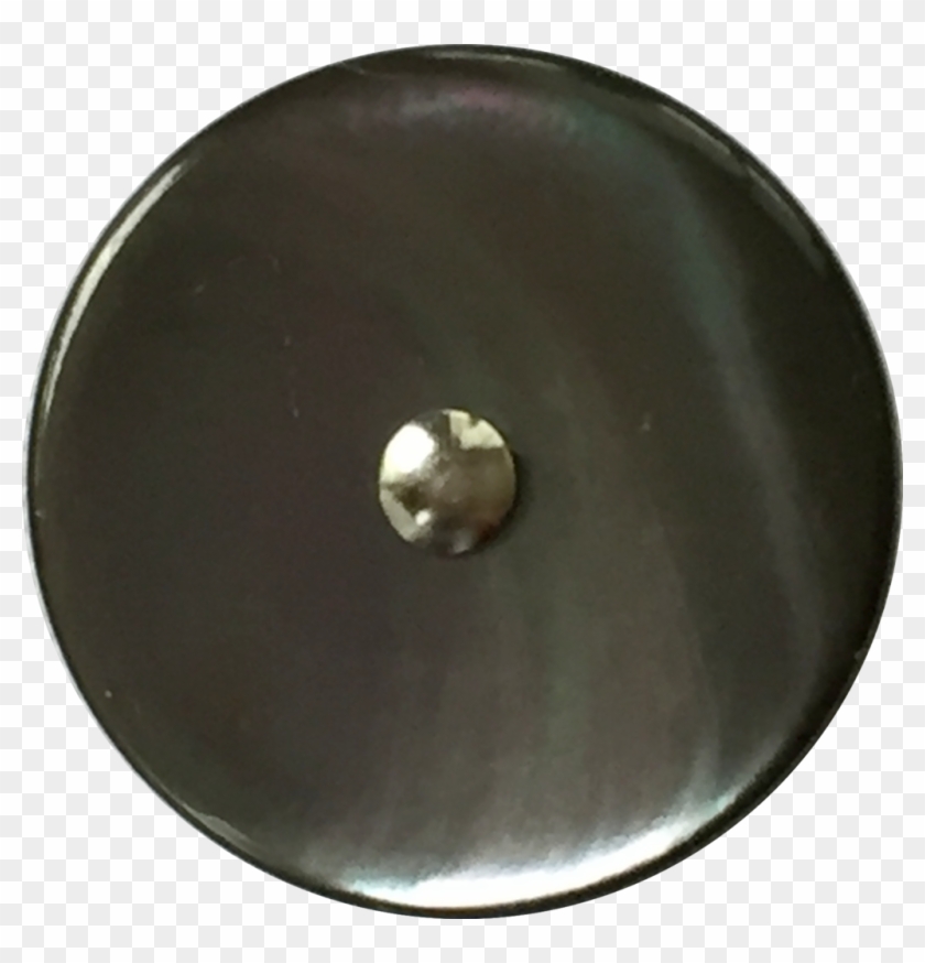 Silver Dot On Smoke Trochus Shell 1/2" The Button Bird - Circle Clipart