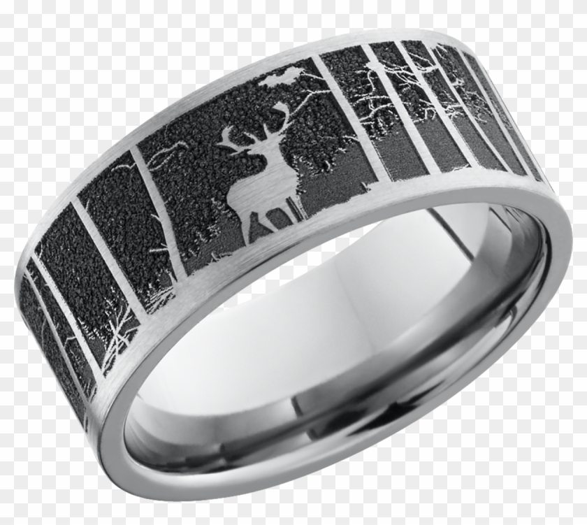 Deer Wedding Band For Men - Country Wedding Rings For Guys Clipart