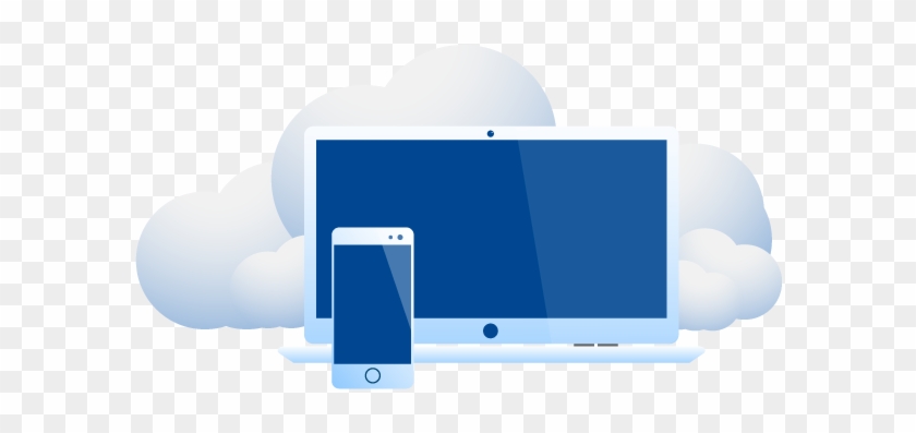 Laptop And Smartphone Blue Vector Illustration With Clipart