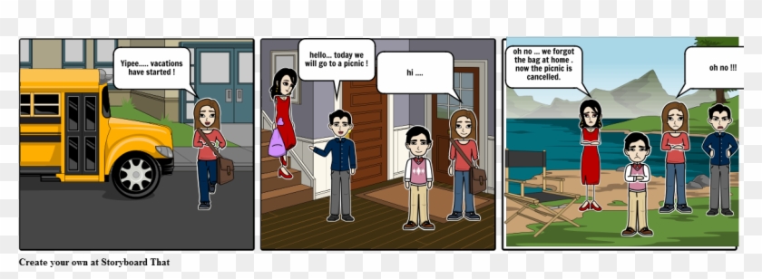 The Picnic - Cartoon Clipart #5563797