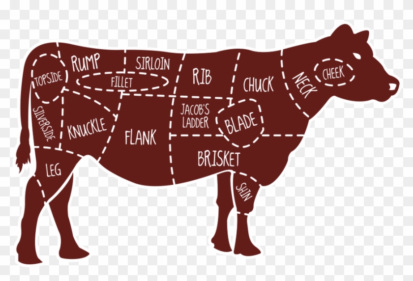 Beef Map Cow - Beef Cut Map Clipart