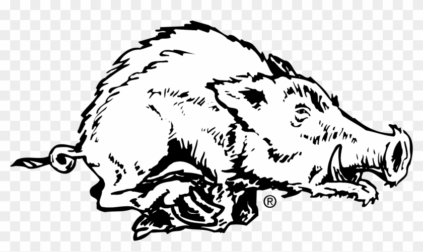Arkansas Razorback 03 Logo Black And White - Arkansas Razorbacks Clipart