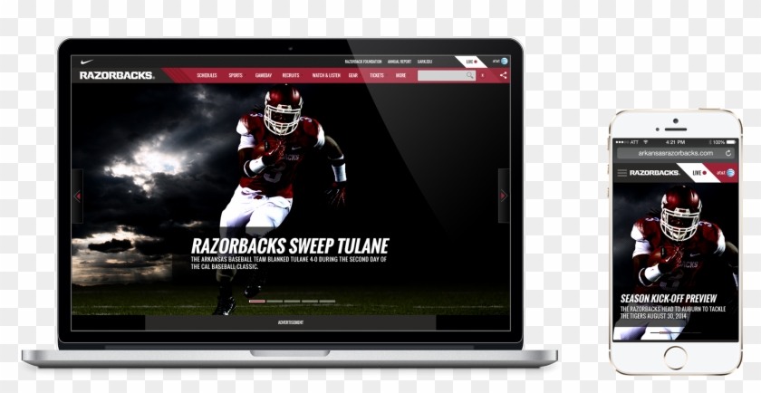 Arkansas Razorbacks Homepage Wireframe - Mobile Phone Clipart