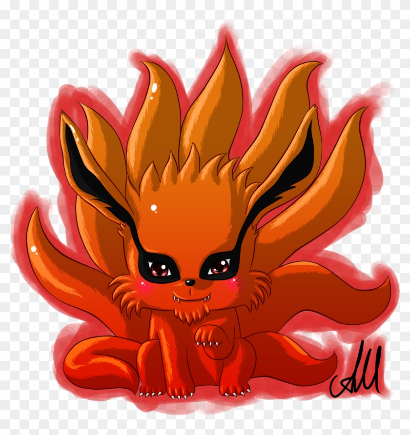 Kyuubi Or "kuruma" From Naruto As A Chibi, Done 03/2011 - Naruto Kyuubi Chibi Gif Clipart