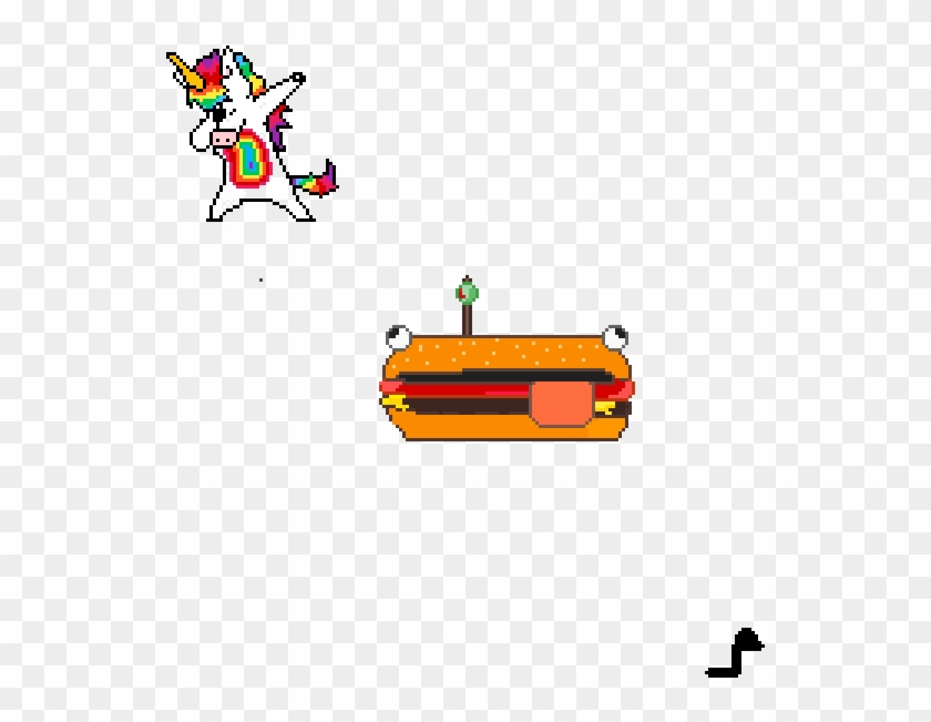 Unicorn Dabbing And Hamburger Clipart #5569650