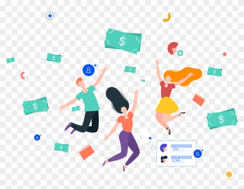 Invite More Friends, Earn More Cash - Vector Graphics Clipart