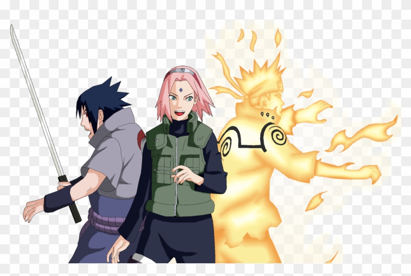 Render Naruto Sasuke Sakura - Naruto Sasuke E Sakura Png Clipart