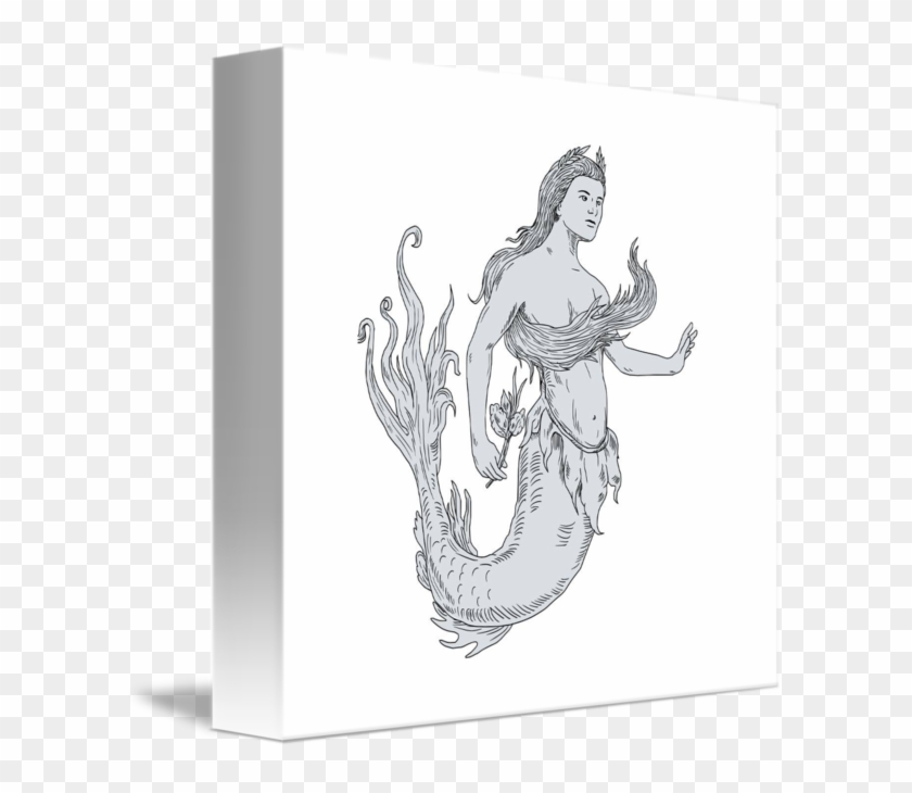 Vintage Holding Flower By Aloysius Patrimonio - Illustration Clipart