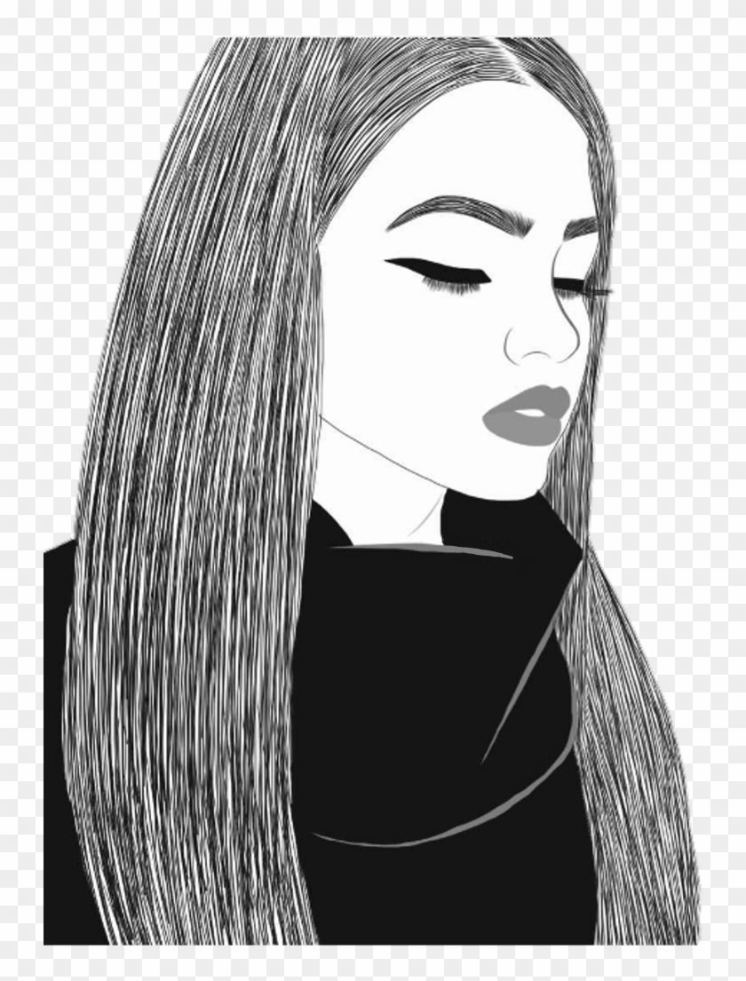 #chica #outlines #dibujo #tumblr - Drawing Clipart