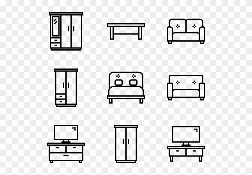 Vector Furniture Psd - Wireframe Icons Clipart
