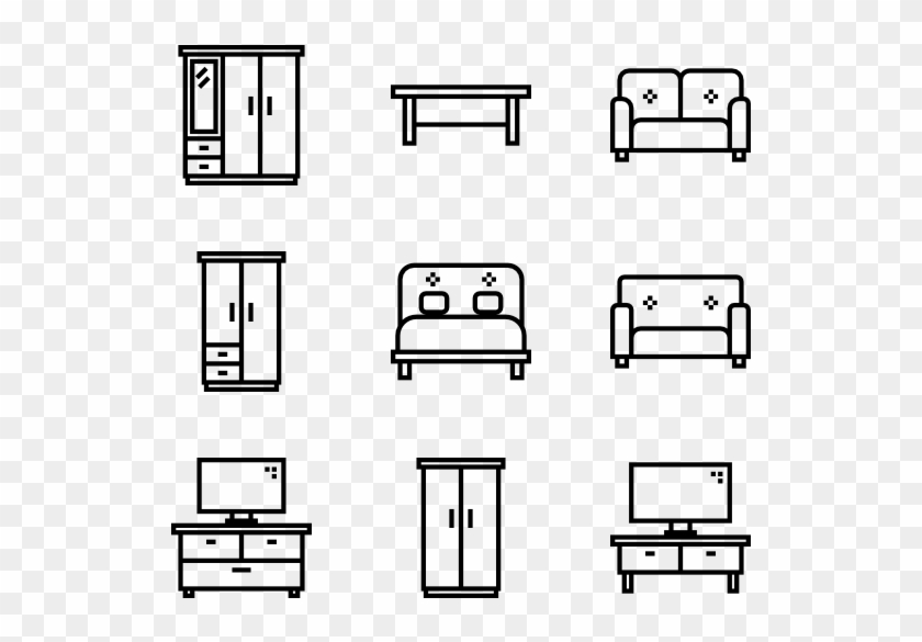 Vector Furniture Psd - Wireframe Icons Clipart #5576211
