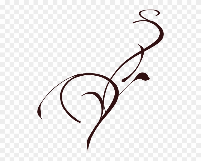 Scroll Floral Brown 321212 Svg Clip Arts 528 X 595 - Vine Clip Art - Png Download
