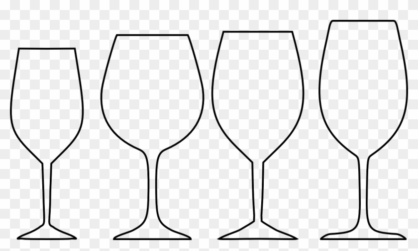 Wine Glasses White Outline Png Image - Tekening Van Een Wijnglas Clipart #5578625